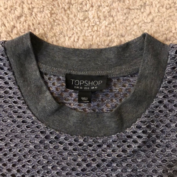 Topshop gray soft mesh crop top - Picture 6 of 8